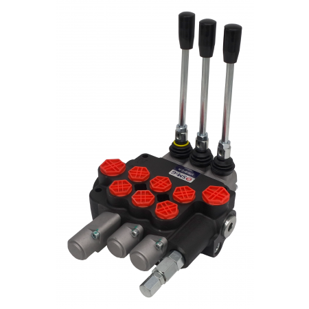 ROZDZIELACZ HYDR. 3 SEKCJE 80L ZATRZASK + PRZYŁĄCZA